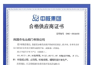 南通市電站閥門(mén)有限公司通過(guò)中核認(rèn)證