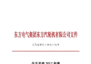 南通電站閥門榮獲東汽2017年度“供應商質(zhì)量管理Q1獎”